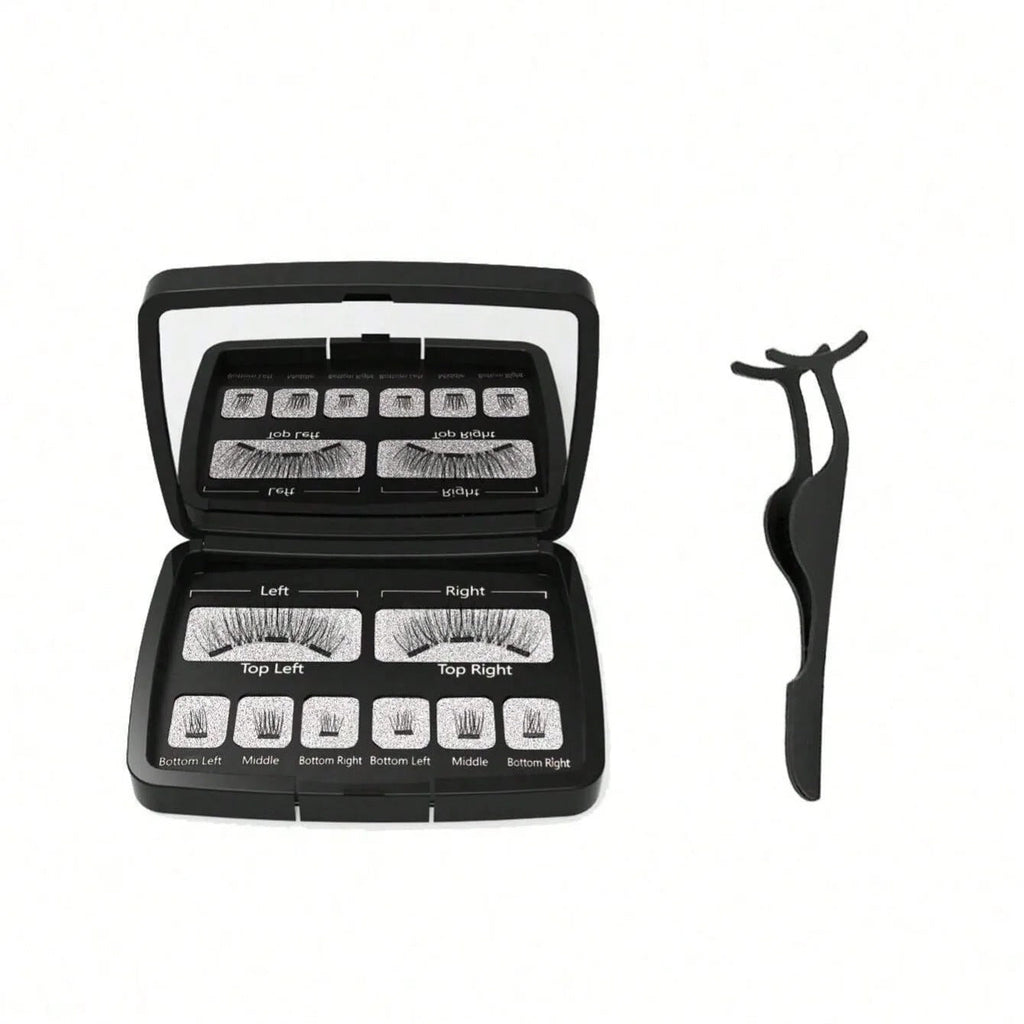 Magnetic Eyelashes Natural Look (No Eyeliner Needed) 3 Magnets Magnets Clusters Double Strips Clip On Easy Reusable (Very Natura